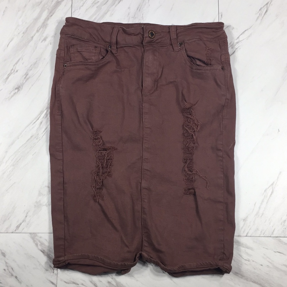 ⭐️ M ANGEL KISS PURPLE DISTRESSED SKIRT